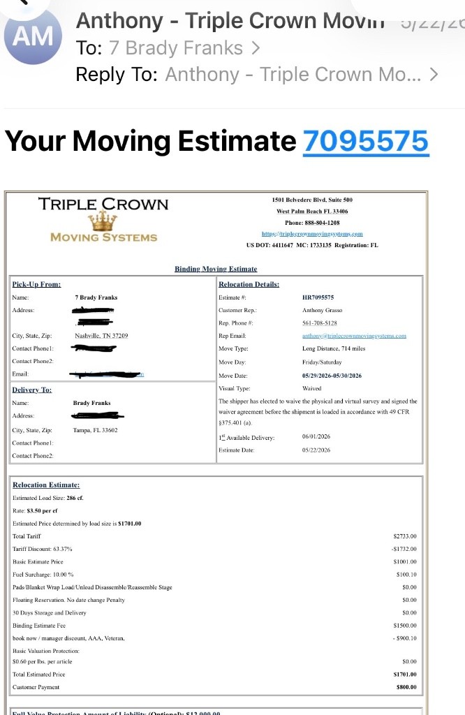 Photo by Brady Franks of Triple Crown Moving Systems, LLC - Large