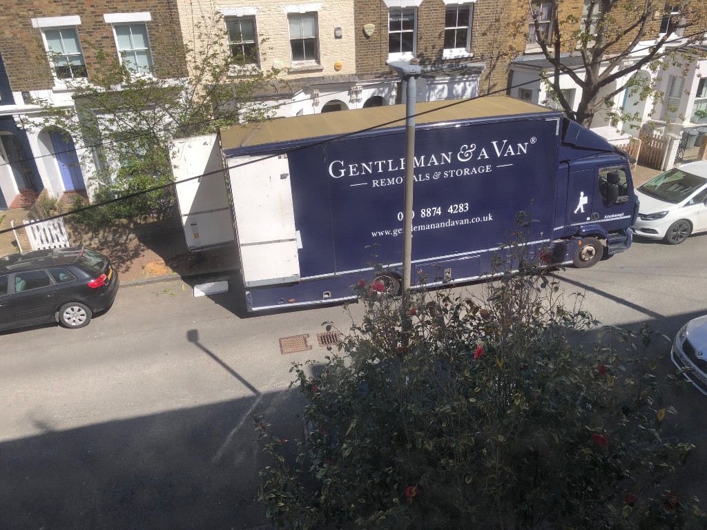 Photo by Sir Charles Blomefield of Gentleman and a Van - Large