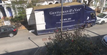 Thumbnail photo by Sir Charles Blomefield of Gentleman and a Van