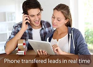 Phone transfered leads in real time