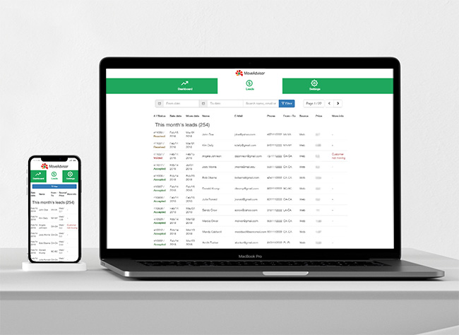 MoveAdvisor Leads Portal